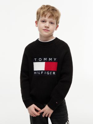 Kids' Flag Logo Sweater, Black