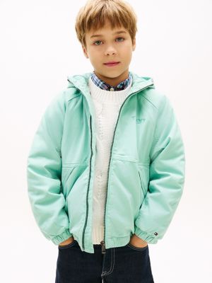 Kids' Padded Hooded Jacket, Ocean Spray