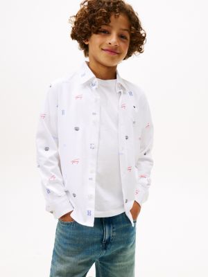 Kids' Allover Varsity Logo Shirt, White