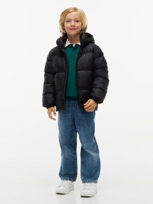Детская куртка Tommy Hilfiger Relaxed Down Hooded Puffer, цвет: Чёрный — фото 2