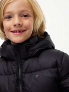Kids' Relaxed Fit Hooded Down Jacket — Black 3