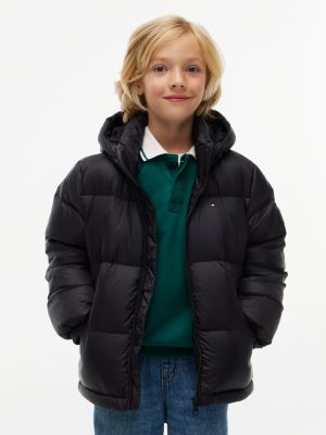 Детская куртка Tommy Hilfiger Relaxed Down Hooded Puffer, цвет: Чёрный