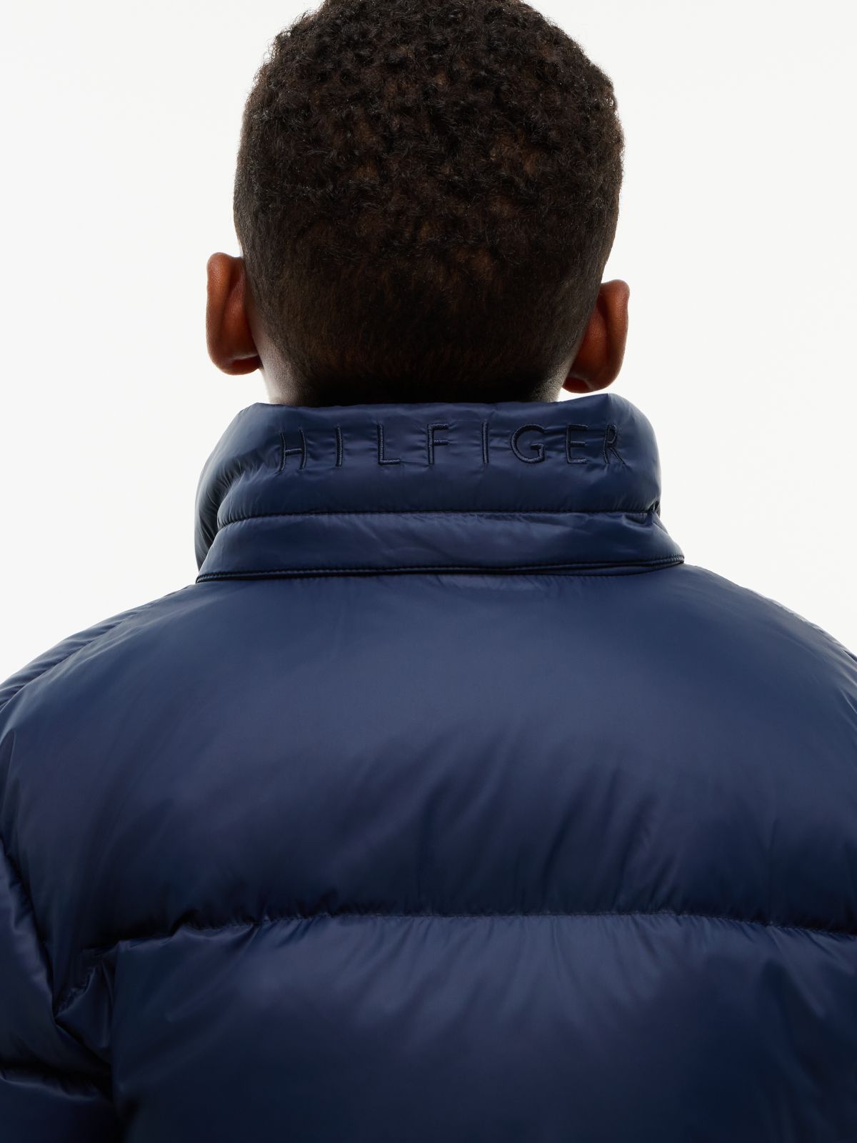 Kids' Relaxed Fit Hooded Down Jacket — Navy