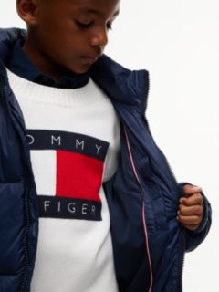 Kids' Relaxed Fit Hooded Down Jacket — Navy 4