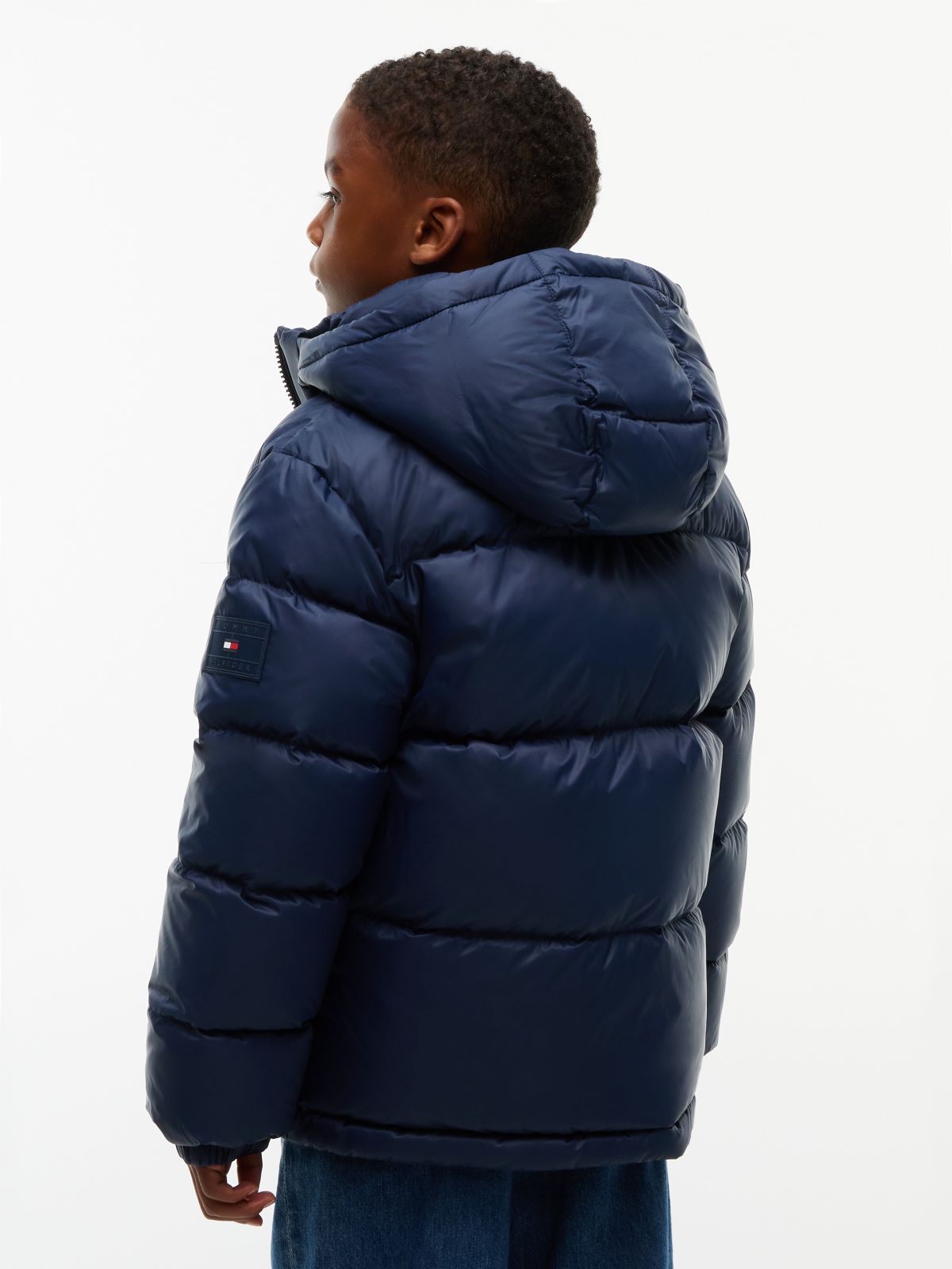 Kids' Relaxed Fit Hooded Down Jacket — Navy