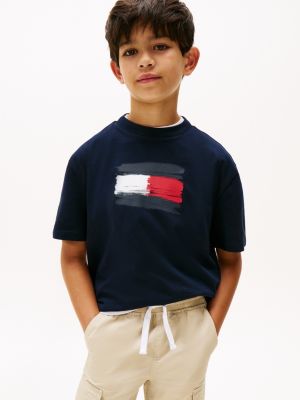 Kids' Flag Logo T-Shirt, Dark Blue