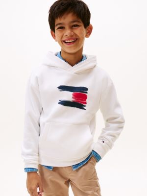 Kids' Flag Logo Hoodie, White