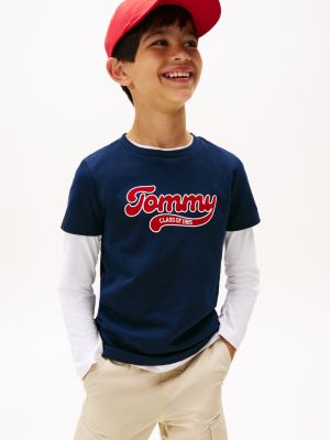 Kids' Varsity Logo Interlock T-Shirt, Dark Blue