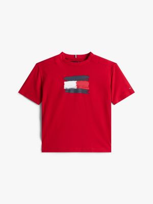 Kids' Paintbrush Flag Logo, Medium Red