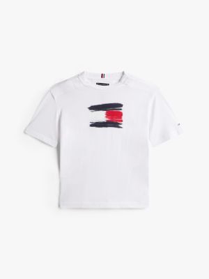 Kids' Paintbrush Flag Logo, White