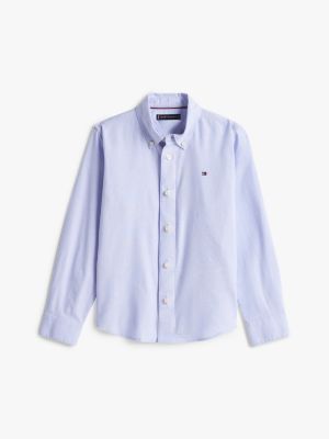 Kids' Stretch-Cotton Oxford Shirt, Vintage Iris