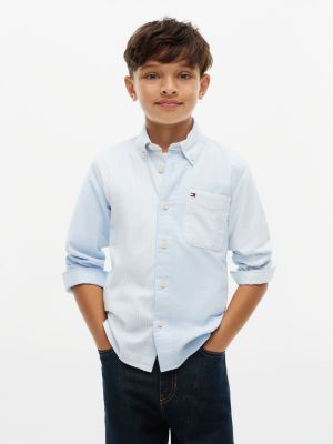 Kids' Stretch Oxford Shirt, Light Blue