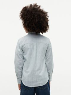 Kids' Stretch Oxford Shirt — Rural Green Stripes 4