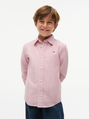 Kids' Stretch Oxford Shirt, Red Glare Stripes