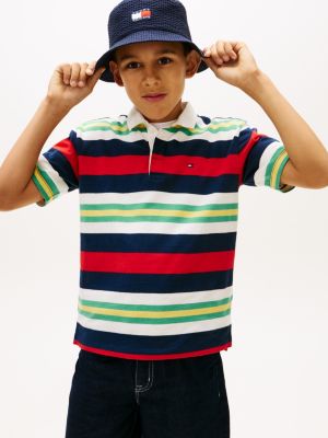 Kids' Stripe Rugby Polo, Mutli Stripe