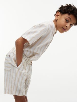 Детские брюки Tommy Hilfiger Kids' Relaxed Striped Linen-Blend Short — фото 3