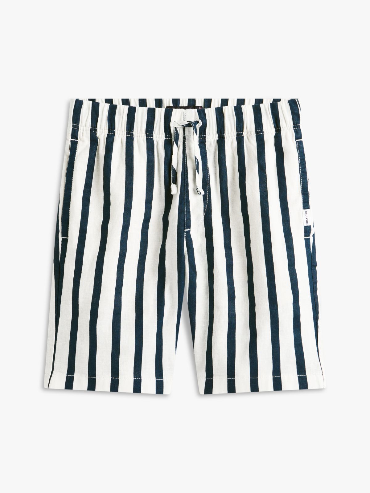 Kids' Relaxed Striped Linen-Blend Short — Navy