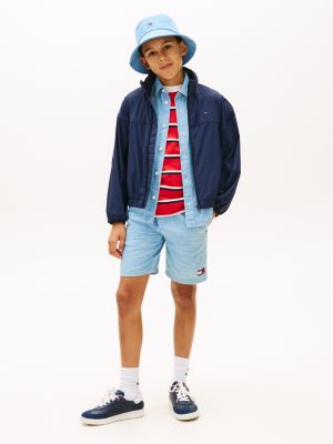 Kids' Wavy Flag Herringbone Denim Short