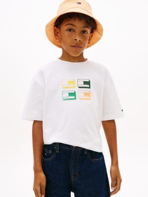 Kids' 3D Logo Graphic T-Shirt, White Flag