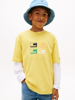 Kids' 3D Logo Graphic T-Shirt, Yellow Dahlia