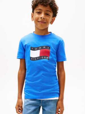 Kids' Wavy Flag T-Shirt, Empire Blue