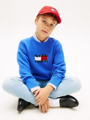 Детские свитеры Tommy Hilfiger Kids' Wavy Flag Logo Sweater — фото 3