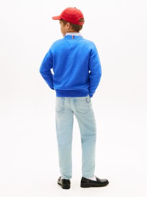 Детские свитеры Tommy Hilfiger Kids' Wavy Flag Logo Sweater — фото 4