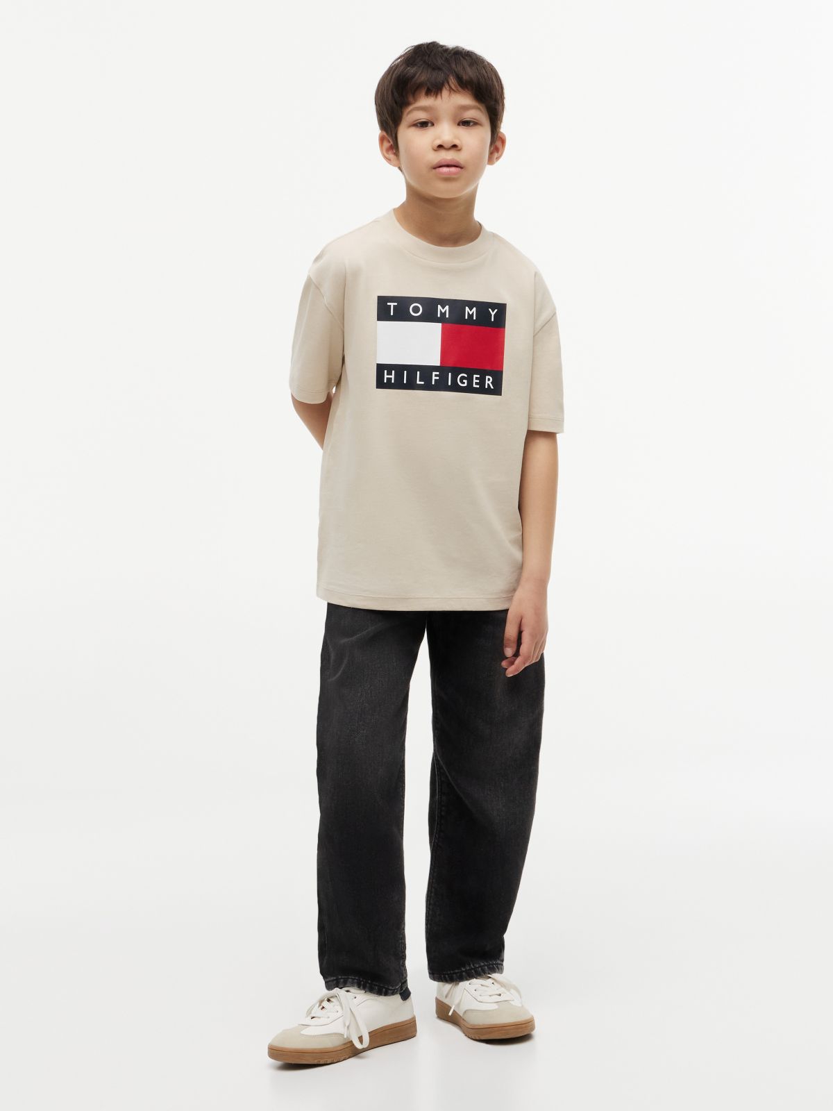 Kids' Big Flag Logo T-Shirt — Classic Beige