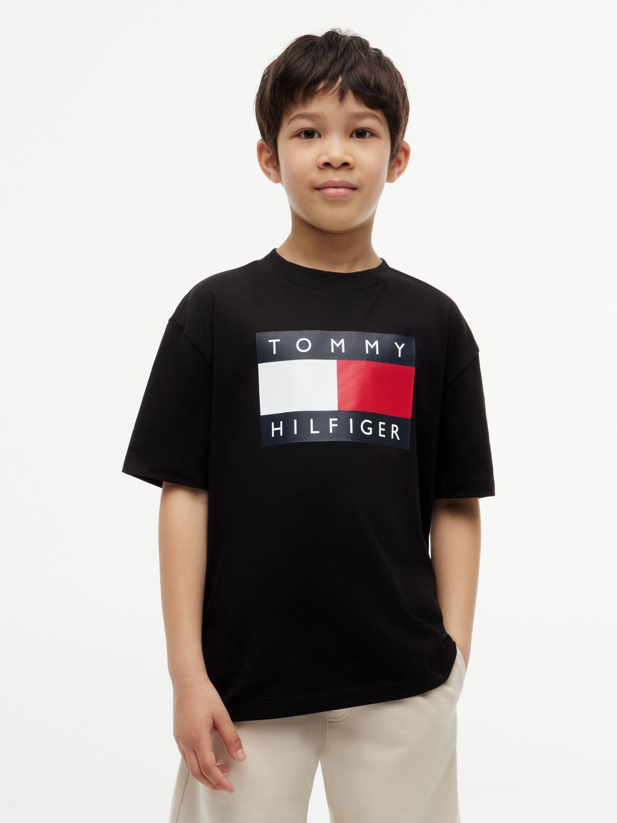 Kids' Big Flag Logo T-Shirt — Black