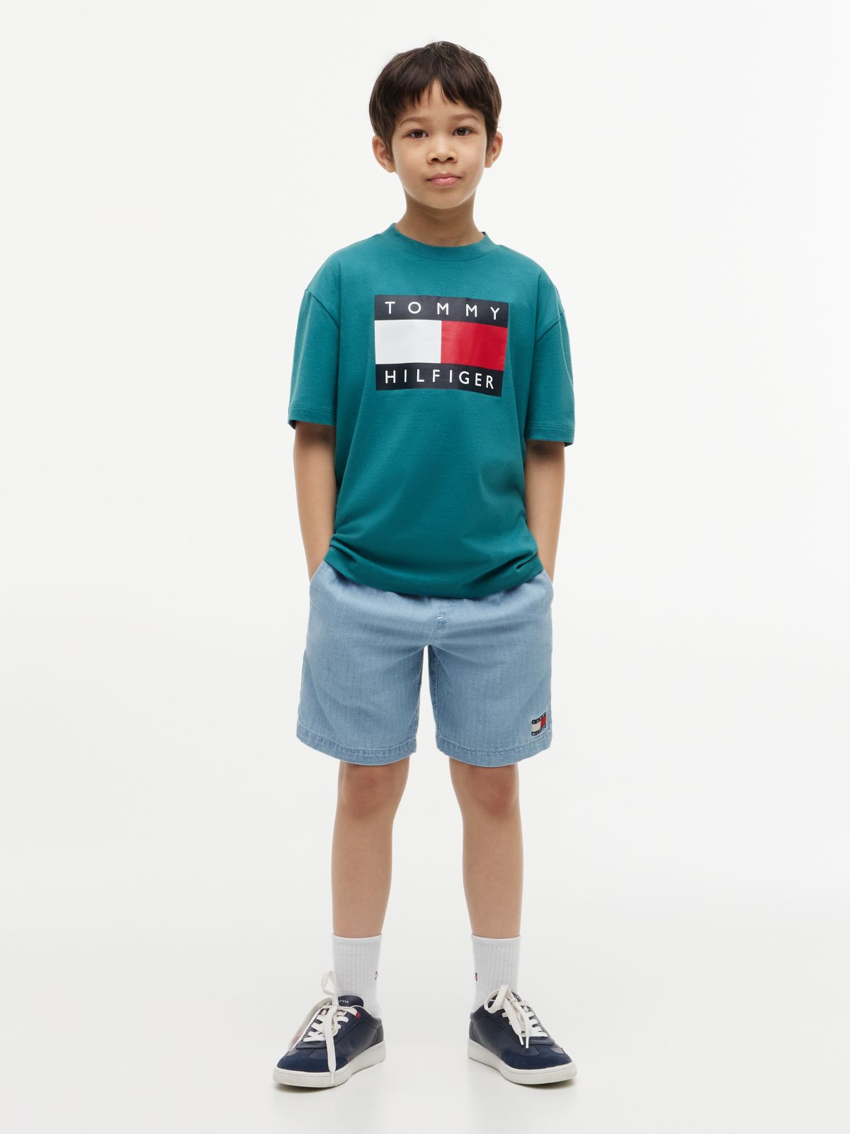 Kids' Big Flag Logo T-Shirt — Platinum Teal
