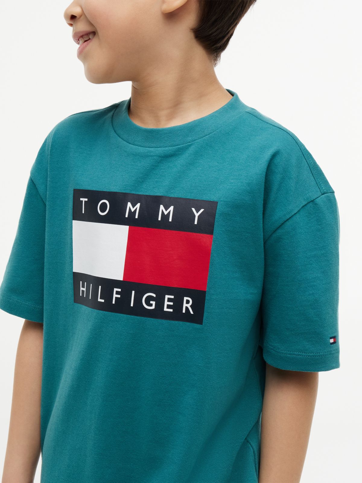 Kids' Big Flag Logo T-Shirt — Platinum Teal