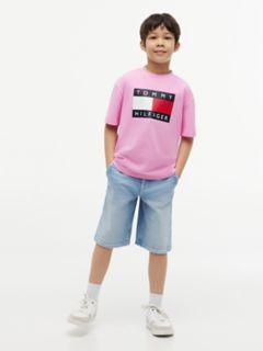 Kids' Big Flag Logo T-Shirt — Pink Daisy 2