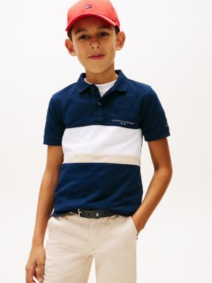 Kids' Colorblock Polo, Dark Night Navy Colorblock