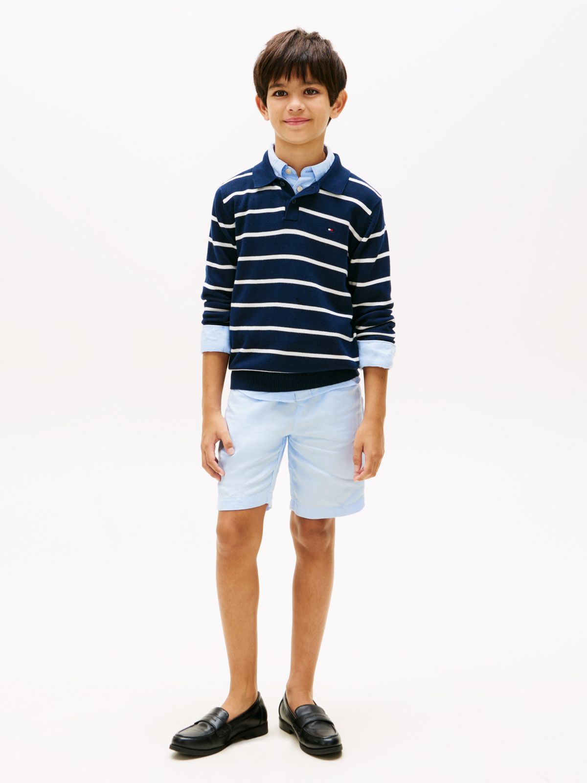 Kids' Linen-Blend Short — Sweet Blue