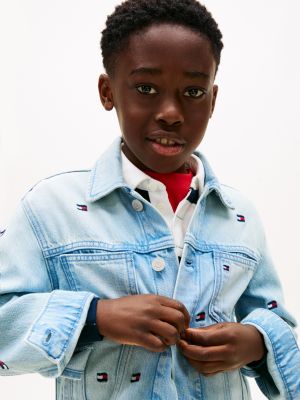Детские куртки Tommy Hilfiger Kids' Oversize Wavy Flag Denim Jacket — фото 2
