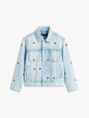 Детские куртки Tommy Hilfiger Kids' Oversize Wavy Flag Denim Jacket — фото 6