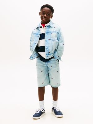 Детские куртки Tommy Hilfiger Kids' Oversize Wavy Flag Denim Jacket — фото 3