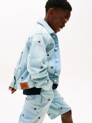 Детские куртки Tommy Hilfiger Kids' Oversize Wavy Flag Denim Jacket — фото 4