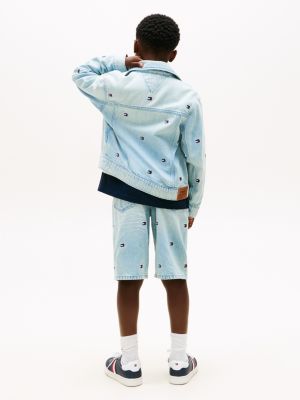 Детские куртки Tommy Hilfiger Kids' Oversize Wavy Flag Denim Jacket — фото 5