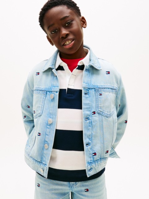 Детские куртки Tommy Hilfiger Kids' Oversize Wavy Flag Denim Jacket