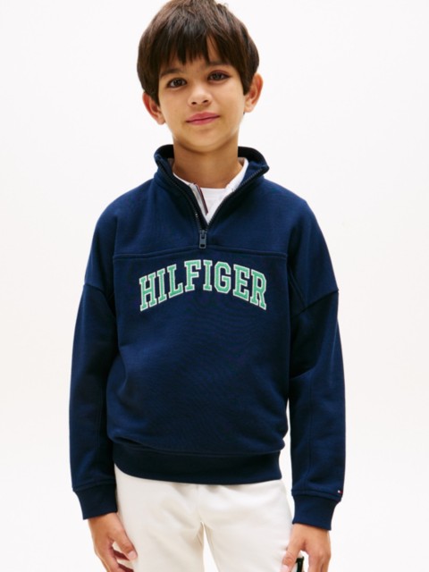 Детские худи Tommy Hilfiger Kids' Varsity Quarter-Zip Sweatshirt
