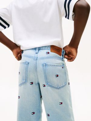 Детские джинсы Tommy Hilfiger Kids' Allover Wavy Flag Logo Baggy Jean — фото 4