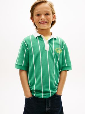 Kids' Stripe Tommy Polo, Bahama Green