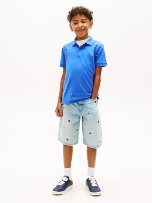 Детские свитеры Tommy Hilfiger Kids' Allover Flag Print Polo — фото 3