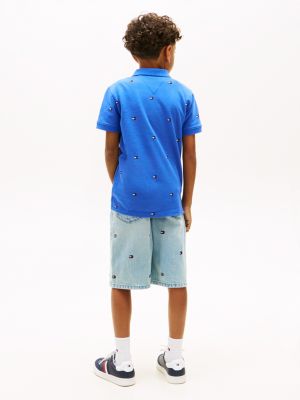 Детские свитеры Tommy Hilfiger Kids' Allover Flag Print Polo — фото 4
