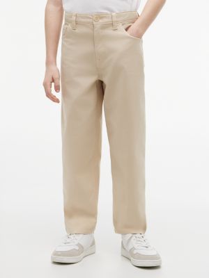 Kids' Herringbone Barrel Pant, Classic Beige