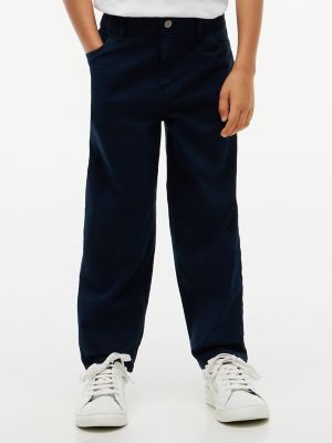 Kids' Herringbone Barrel Pant, Dark Night Navy