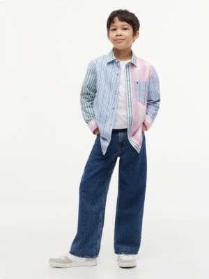 Детские рубашки Tommy Hilfiger Kids' Multistripe Stretch Poplin Shirt — фото 2