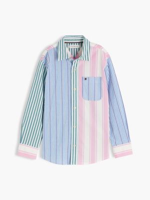 Детские рубашки Tommy Hilfiger Kids' Multistripe Stretch Poplin Shirt — фото 5
