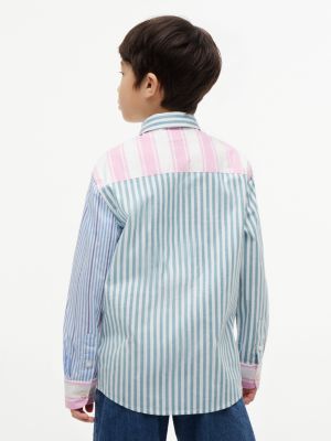 Детские рубашки Tommy Hilfiger Kids' Multistripe Stretch Poplin Shirt — фото 4